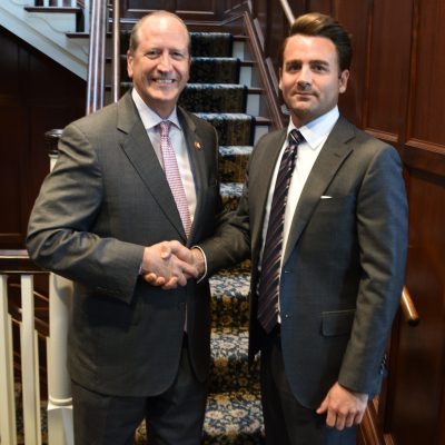 DSC_0532 Congressman Dan Bishop, NORTH CAROLINA-CHAPEL HILL 1986, meets with David Ashinoff, WILLIAM MARY 2003, Chairman of the Sigma Chi Government Affairs Committee